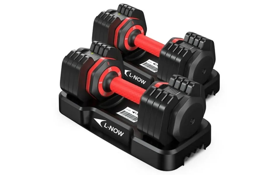 Lnow 25lbs 1 Pair Quick Select Adjustable Dumbbells For Home Gym 5 In 1 Free Weights 5 10 15 20 25lb 50lb Dumbbell With