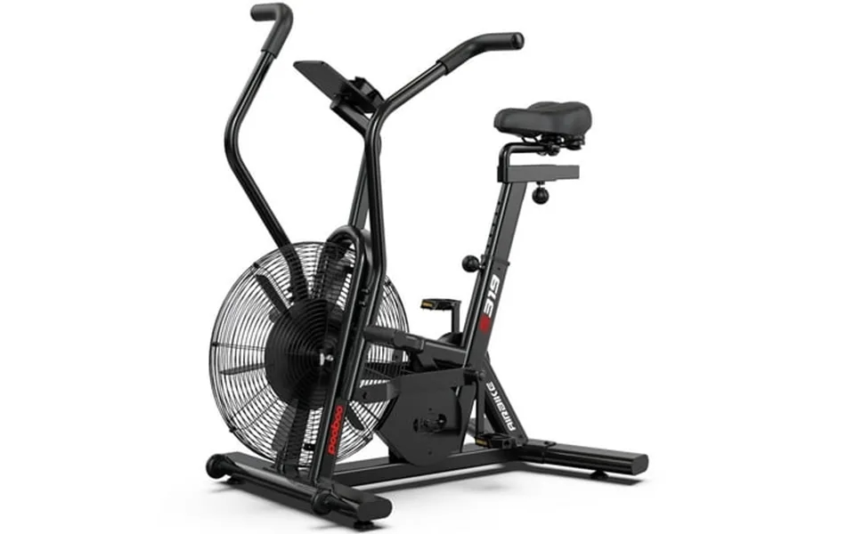 Lnow Commercial Built-in Bluetooth Fan Exercise Bike Adjustable Air Resistance With Dual-action Handlebars Heavy Duty In