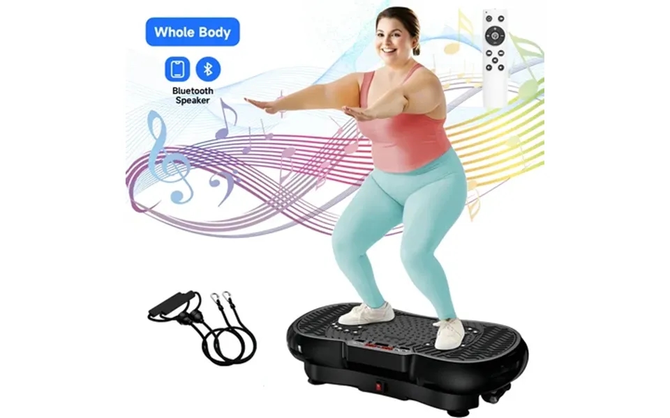 Lnow Vibration Plate Exercise Machine Lymphatic Drainage Machine Whole Body Workout Vibration Platform W 2 Resistance Ba