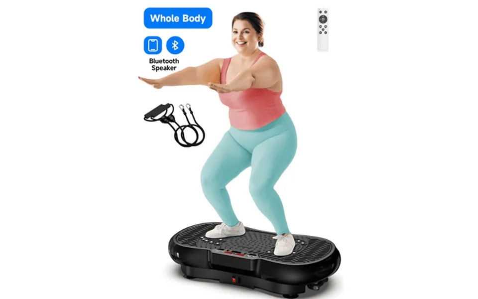Lnow Vibration Plate Exercise Machine Lymphatic Drainage Machine Whole Body Workout Vibration Platform W 2 Resistance Ba