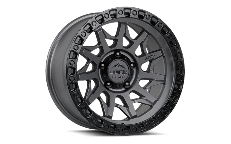 Lock Offroad For Lunatic 20x10 8x170 -18et 125.2 Matte Gray W Matte Black Ring Wheel