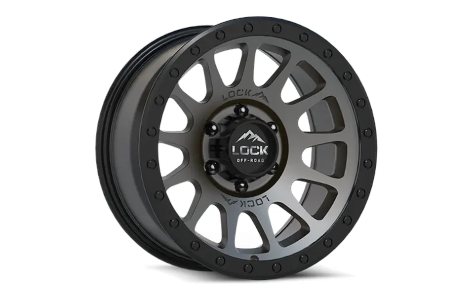 Lock Offroad For Yosemite 20x10 6x135 -18et 87.1 Matte Gray W Matte Black Ring Wheel