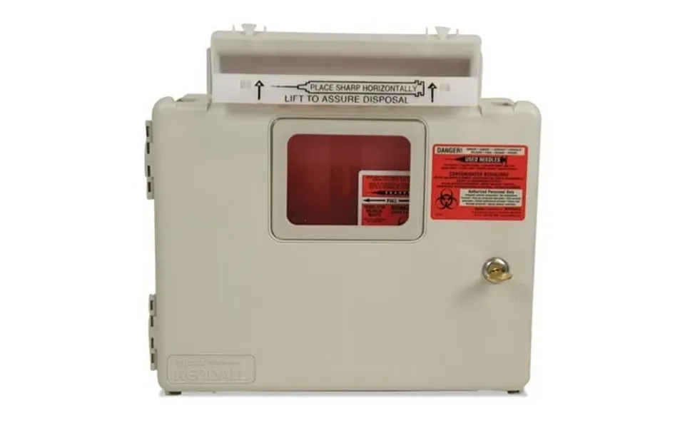 Locking Wall Mount Sharps Cabinet System 5 Qt Beige Bundle Of 5 Each