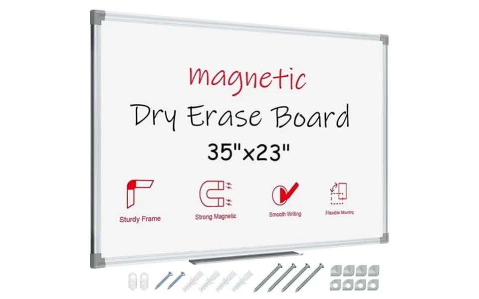 Lockways 35 X 23 Magnetic White Board Wall Mount 3 X2 Dry Erase Board Large Office School Supplies