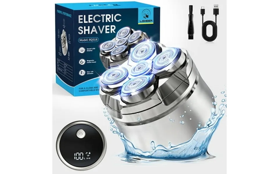 Loheer Head Shavers For Bald Men 5d Head Shaver Led Display Wet Dry Electric Razor Gift For Men