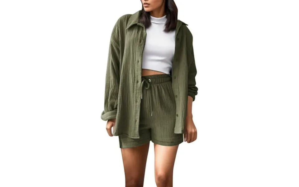 Lojoutye 2025 Fashion Set Womens Shorts Tech Suits Set Long Sleeve Shirt Swimsuit For Women Shorts Suit Shorts Two Piece