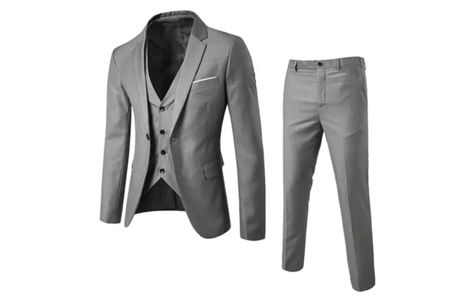 Lojoutye 2025 Men’s Suit Slim 3 Mens Dress Shirts Button Down Long Sleeve Piece Suit Business Wedding Electric Guest Shi