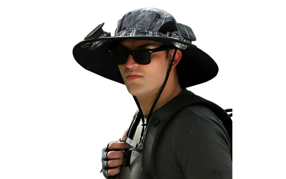 Lojoutye 2025 Outdoor Wide Brim Sun Women Hats For Summer Hat With Solar Fan Camping Hats Wide Brim Solar Fan Gardening