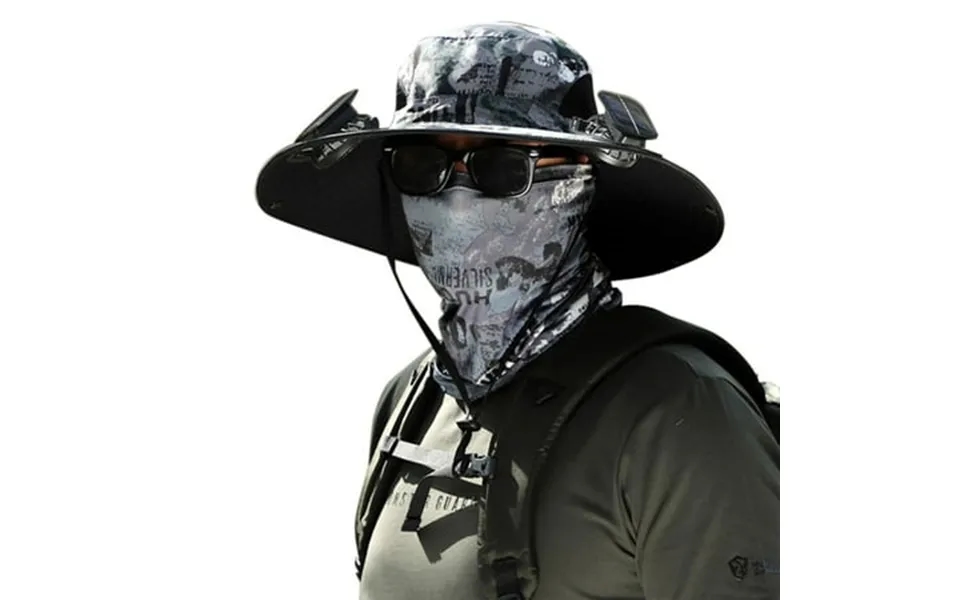 Lojoutye 2025 Outdoor Wide Brim Sun Worth Hats For Men Hat With Solar Fan Hat Fedora Wide Brim Solar Fan Hat With Neck C