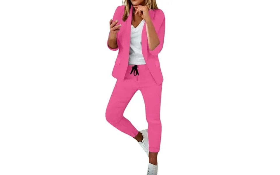 Lojoutye 2025 Women S Office Trouser Suit Polyester Sweatpants Women Trouser Suit Trousers 2 Thick Suit Piece Suit Plain