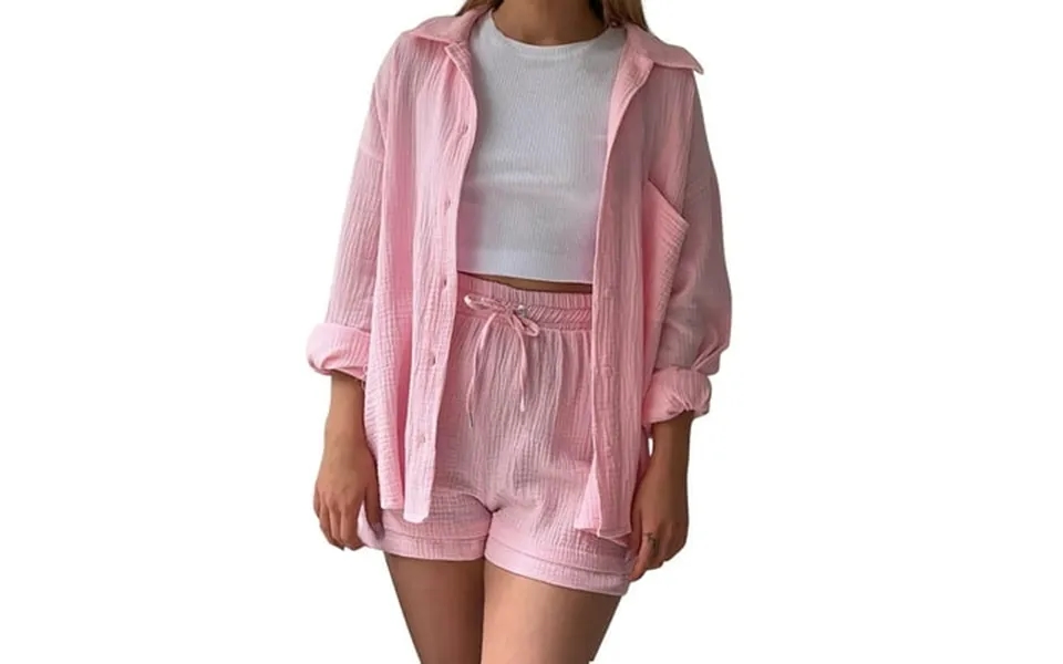 Lojoutye 2025 Women S Solid Spring Long Board Shorts For Women Swim Collar Long Sleeve Shirt Halter Top Bathing Suits Fo