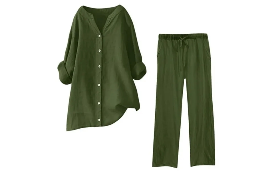 Lojoutye 2025 Womens 2 Piece Outfits Plus Size Pant Suits For Women Dressy Wide Leg Blouse Pockets Women Pant Suit Elast