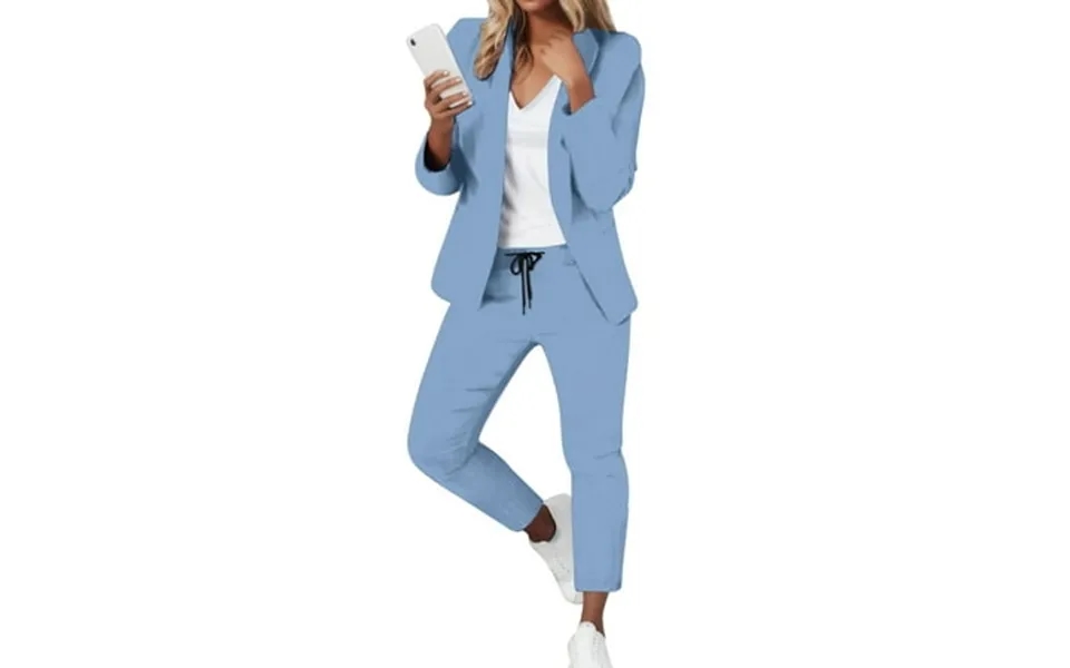 Lojoutye 2025 Womens Elegant Solid Color Lace Pant Suits For Women Suit Long Sleeve Cardigan Women Suits Pockets Top Ela