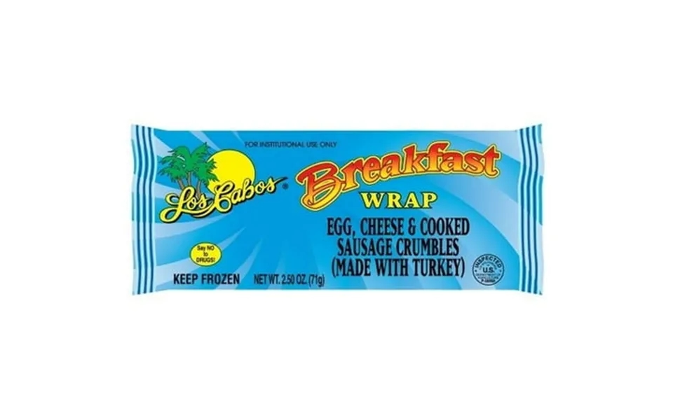 Los Cabos Egg And Cheese Sausage Turkey Crumble Wrap 2.5 Ounce -- 72 Per Case