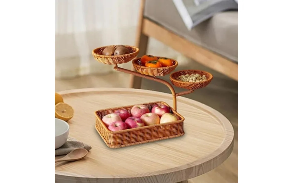 Loviver Fruit Basket Food Storage Bowl Large Capacity Multipurpose Fruit Bowl Serving Tray Display Stand For Bread Veggi