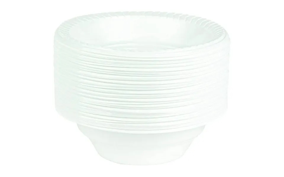 Luluy 16 Oz White Plastic Bowls Round Disposable Microwavable Bowls 50-pack Dinnerware Sets Disposable Tableware