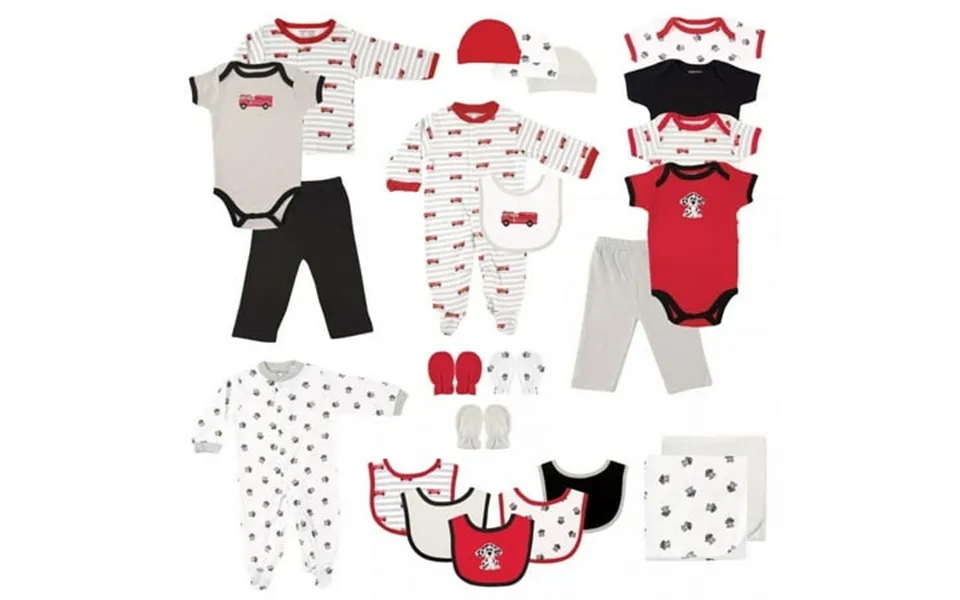 Luvable Friends Baby Boy Layette Gift Cube Fire Truck 0-6 Months