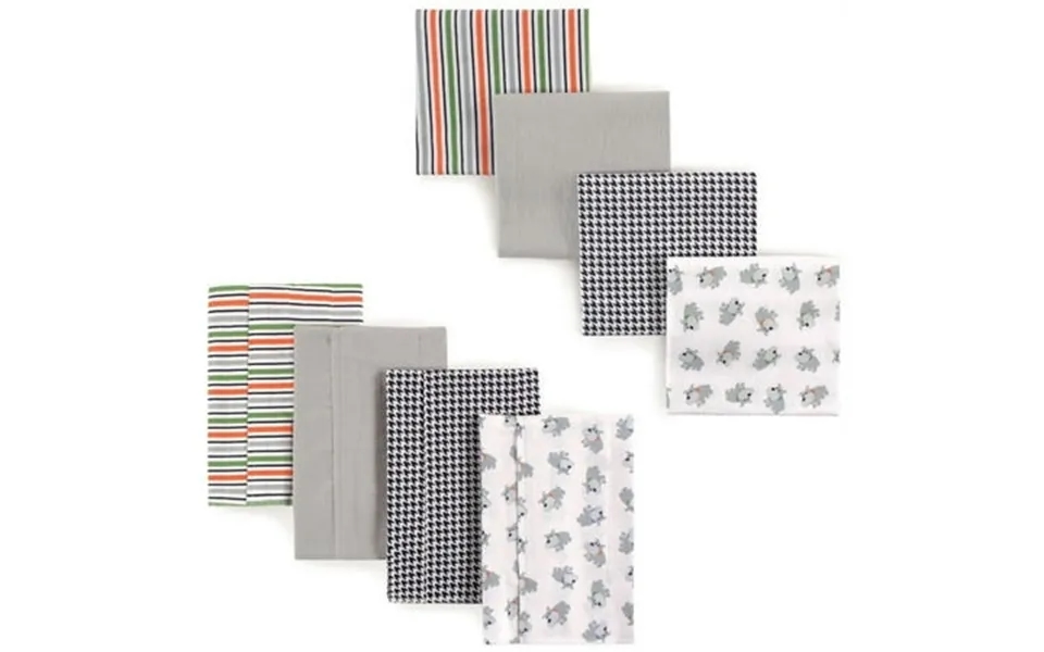 Luvable Friends Infant Boy Cotton Flannel Burp Cloths And Receiving Blankets 8-piece Dog One Size