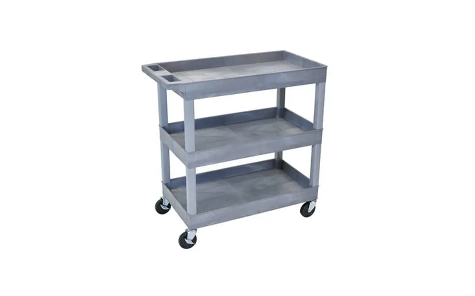 Luxor 18 X 32 Three Shelf Tub Utility Cart - Gray