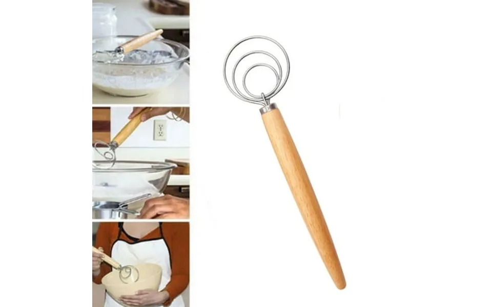 Luxtrada 13 Inch Danish Dough Whisk Stainless Steel Bread Dough For Cooking Bread Pastry Dumpling And Pizza Dough Making