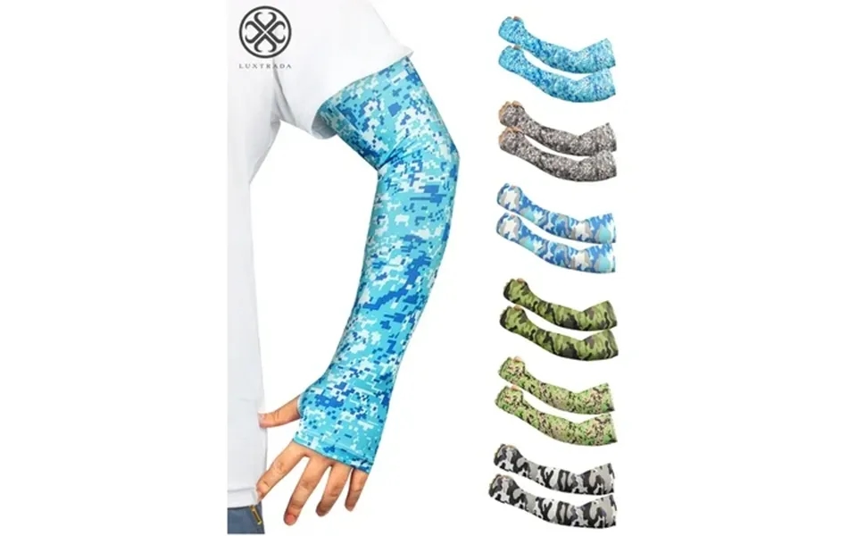 Luxtrada 2pairs Compression Arm Sleeves Uv Protection Arm Sleeves Long Cooling Ice Silk Arm Cover Sleeves With Anti-slip