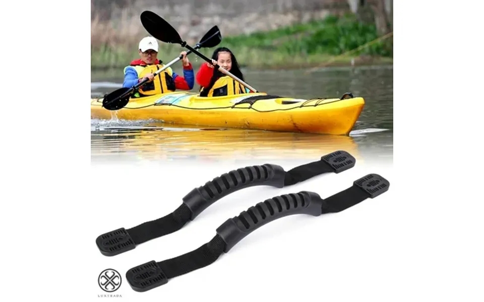 Luxtrada 4 2pcs 12 Inch Rubber Universal Carry Grab Handle Replacement Black For Kayak Boat Canoe