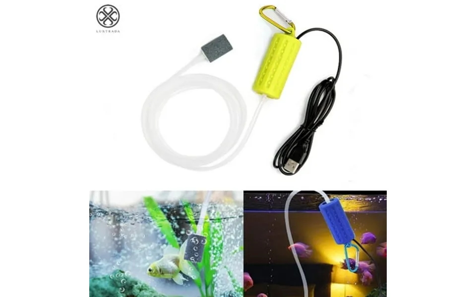 Luxtrada Aquarium Pump Portable Mini Usb Fish Tank Oxygen Air Mute Energy Saving Supply