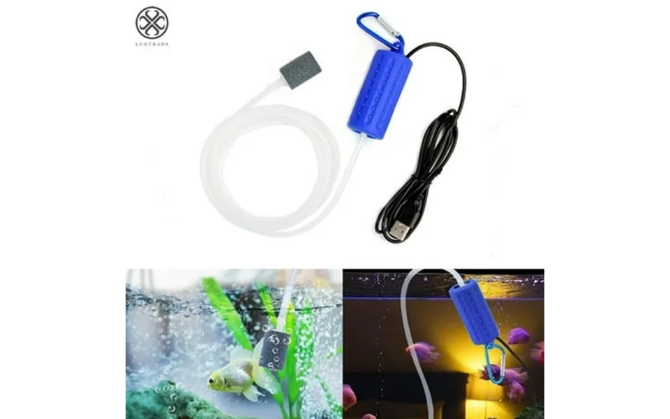 Luxtrada Aquarium Pump Portable Mini Usb Fish Tank Oxygen Air Mute Energy Saving Supply