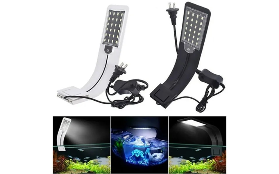 Luxtrada Led Aquarium Light Fish Tank White Blue Lamp 24 Led Aquarium Light Flexible Arm Clip On Plant Grow Fish Tank Wh