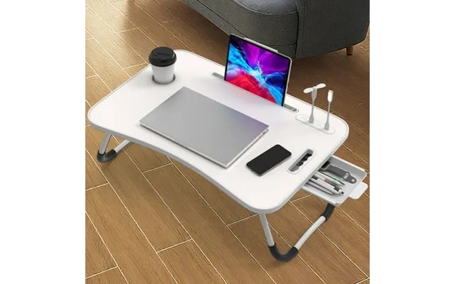 Luxvie Foldable Laptop Desk For Bed Foldable Laptop Bed Desk With 4 Usb Ports Cup Holder And Draw Bed Standing Table For product image