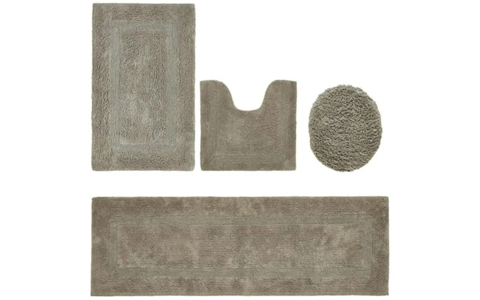 Lwzf Bath Rug 4 Piece Set 100% Cotton Soft Bathroom Seat Covers Water Absorbent Reversible Machine Washable For Bathroom