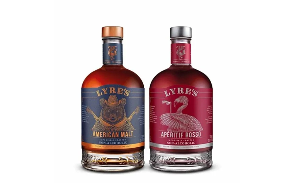 Lyre S Manhattan Non-alcoholic Bundle Set Pack Of 2 American Malt Bourbon Style & Aperitif Rosso Sweet Vermouth Style Aw