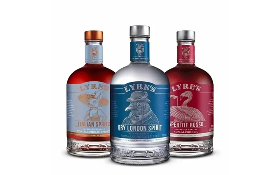 Lyre S Rosa Negroni - Non-alcoholic Spirit Set Pack Of 3 Dry London Gin Style Aperitif Rosso Sweet Vermouth Style & Ital