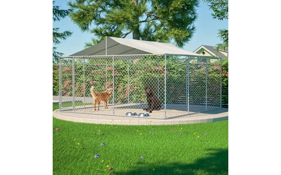 Lzbeitem 15 X 15ft 14.8 X 14.8 X 7.6 Outside Dog Kennels For Large Dogs Playpen Dog Kennel Outdoor With Uv-resistant Wat