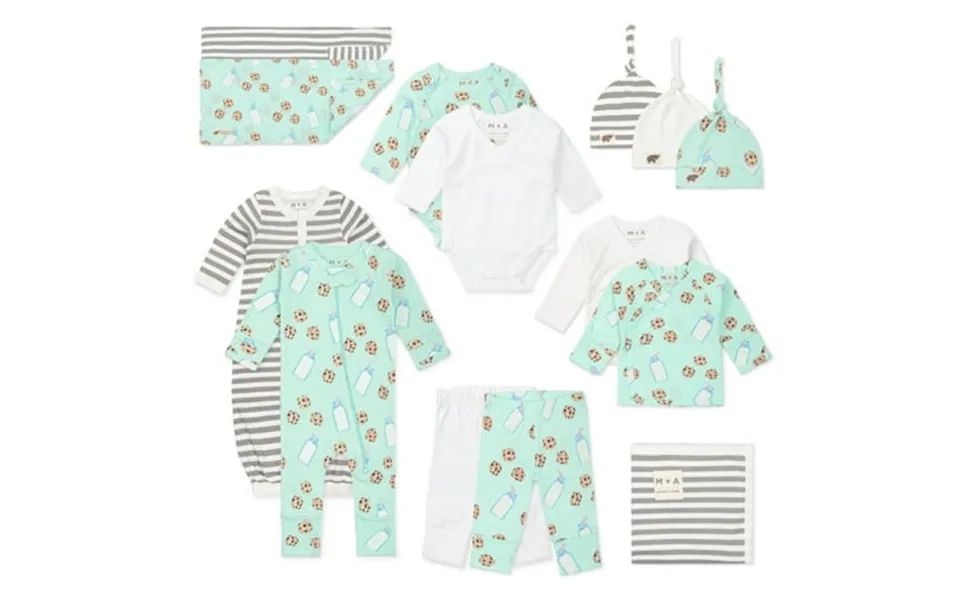 M A By Monica Andy Baby Cotton Gift Box Set Preemie-3 Months Milk Cookies 14-piece