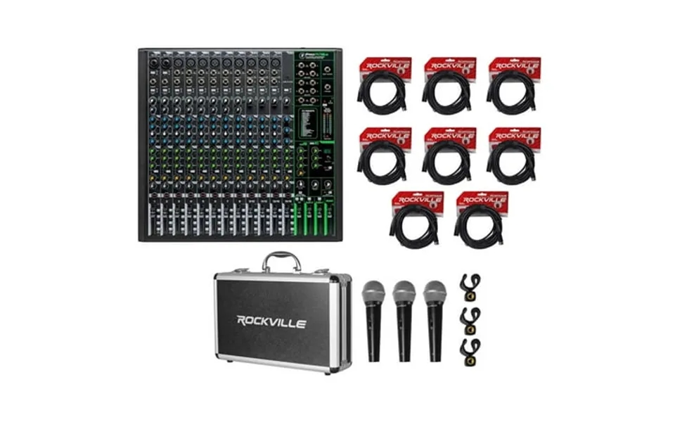 Mackie Profx16v3 16-channel Effects Mixer W Usb Profx16 V3 3 Mics Case Cables