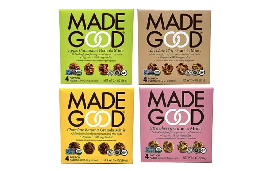 Made Good Organic Granola Minis Variety Pack Of 4 Flavors Tree-nut And Peanut-free Gluten-free Vegan Kosher 4 Portion Pa