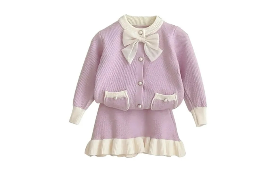 Maean Girl S Skirt Outfits For Fall Winter Long Sleeve Knitted Shirt Sweater Tops And Cute Skirt 2 Piece Set