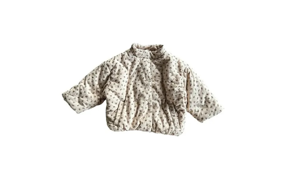 Maean Little Boys Girls Coat Cotton Fall Winter Floral Printed Jacket Button Thickened Outwear For Children