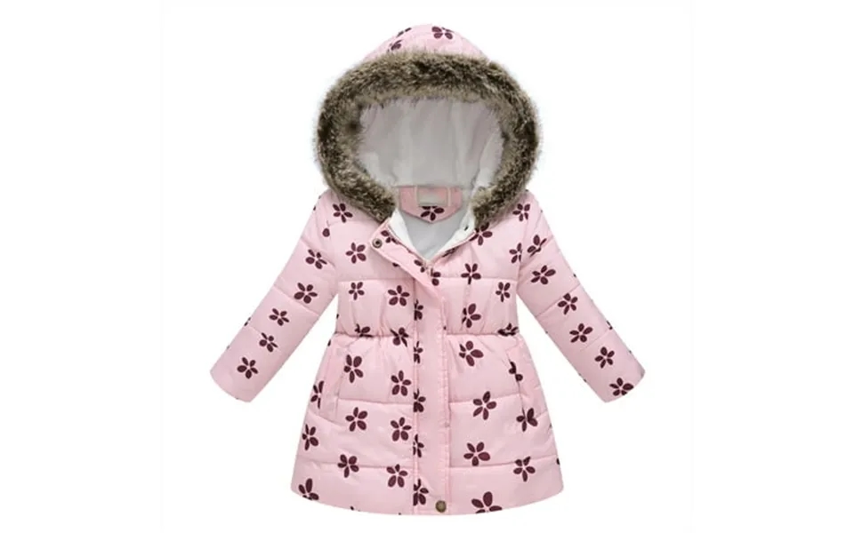 Maean Toddler Kids Cotton Jacket Fall Winter Hoodie Floral Printed Long Sleeve Warm Coat Zip-up Thickened Outwear