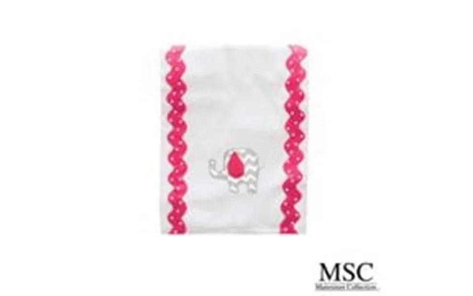 Mainstreet Collection Pink And Grey Chevron Baby Girl With Elephant Embroidery Burp Cloth
