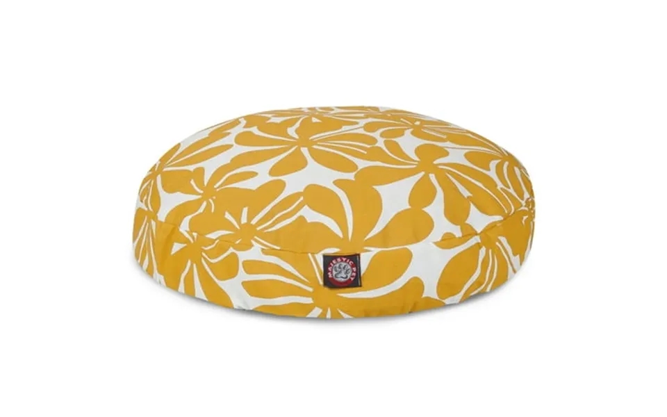 Majestic Pet Plantation Round Dog Bed Treated Polyester Removable Cover Yellow Large 42 X 42 X 5