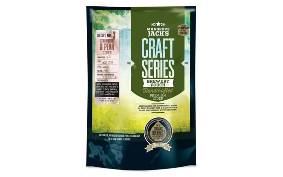Mangrove Jack S Strawberry & Pear Cider Recipe Kit 6 Gallon