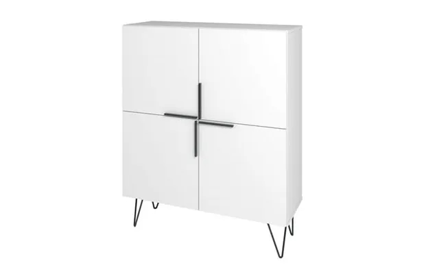 Manhattan Comfort Beekman 4 Shelves Engineered Wood Low Cabinet In White product image