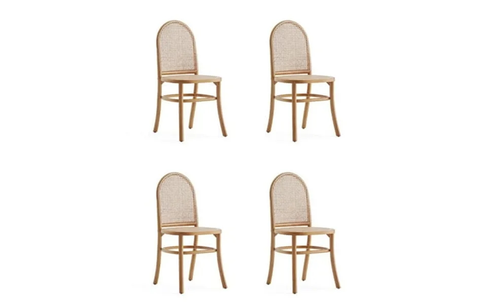 Manhattan Comfort Paragon 19.29 Wood Dining Chair In Natural Set Of 4