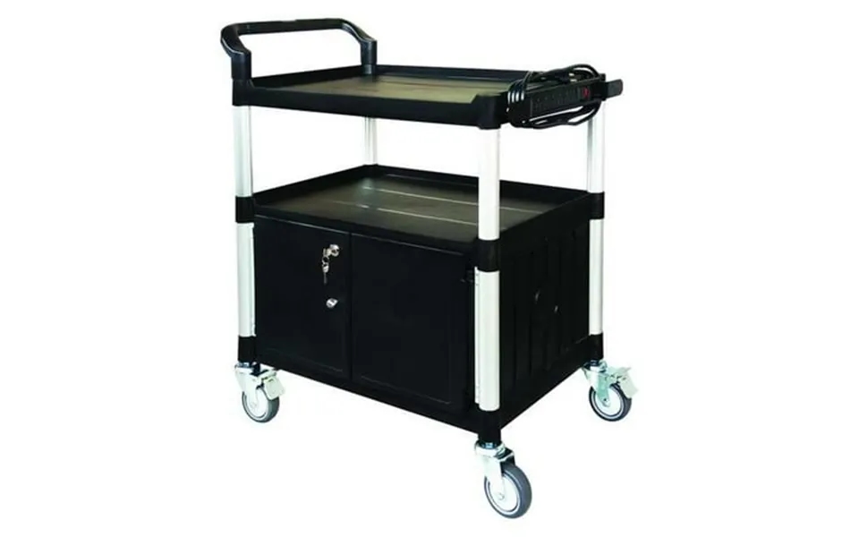 Manufacturer Varies Media Cart With Cabinet 37 3 16 H Black 45np02