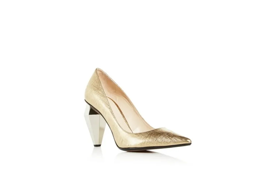 Marc Jacobs Womens Gold Comfort Metallic The Pump Pointed Toe Sculpted Heel Slip On Leather Dress Pumps Shoes 36