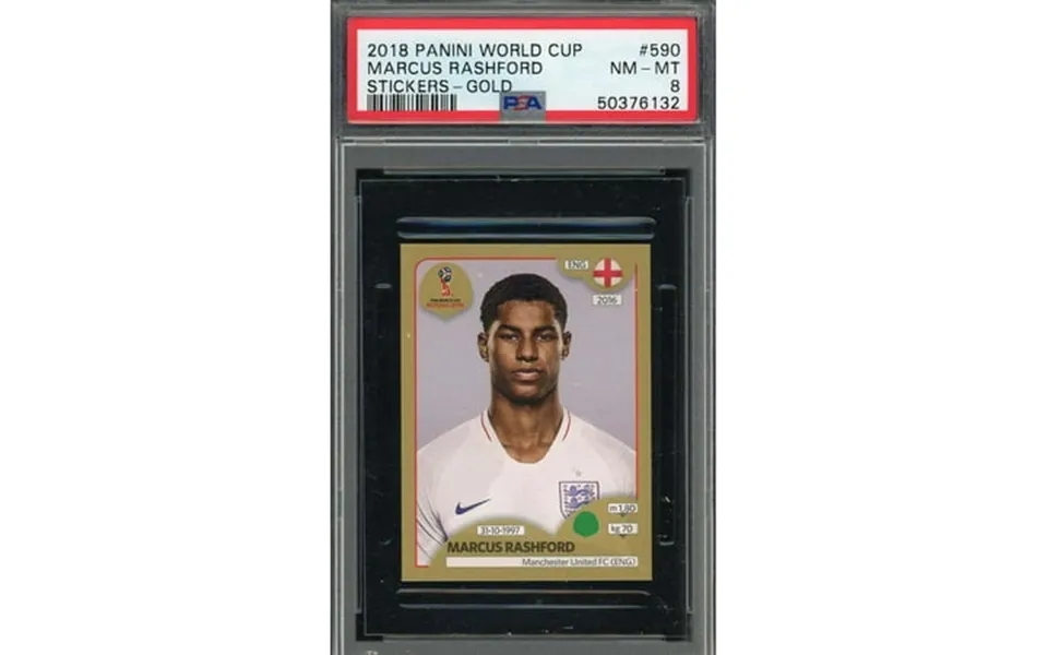 Marcus Rashford 2018 Panini World Cup Rookie Stickers Gold Card 590 Psa 8