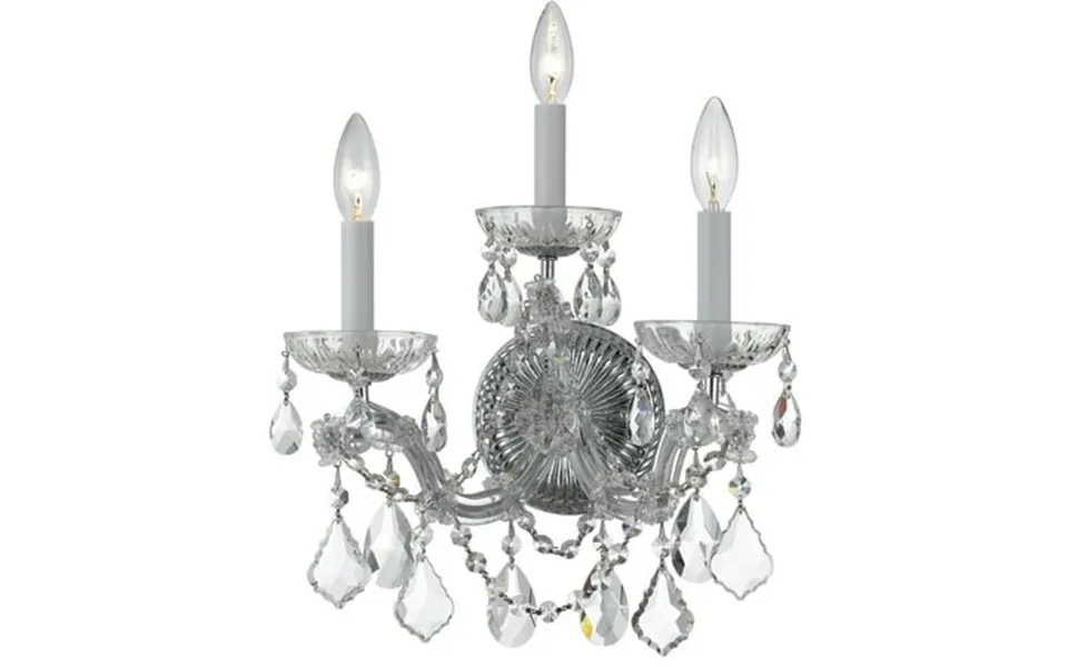 Maria Theresa 3 Light Spectra Crystal Polished Chrome Sconce