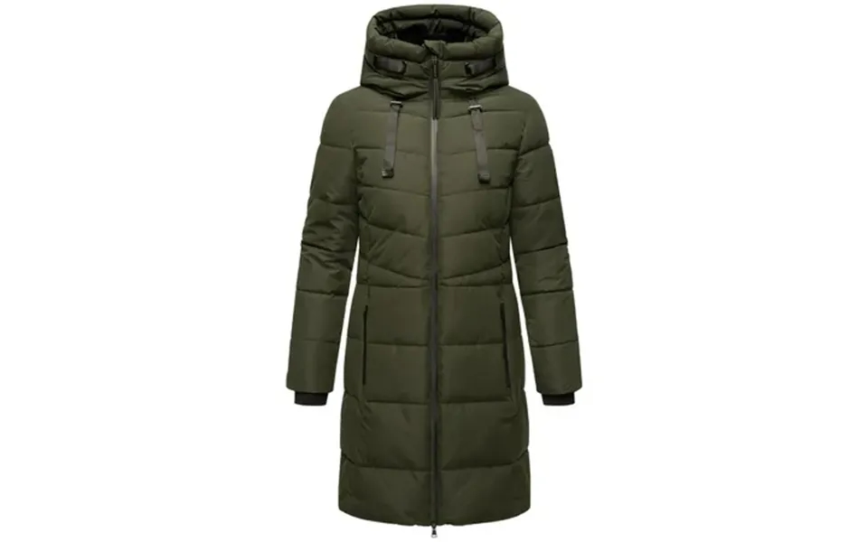 Marikoo Women S Warm Winter Coat With Hood - Quilted Thigh-length Jacket